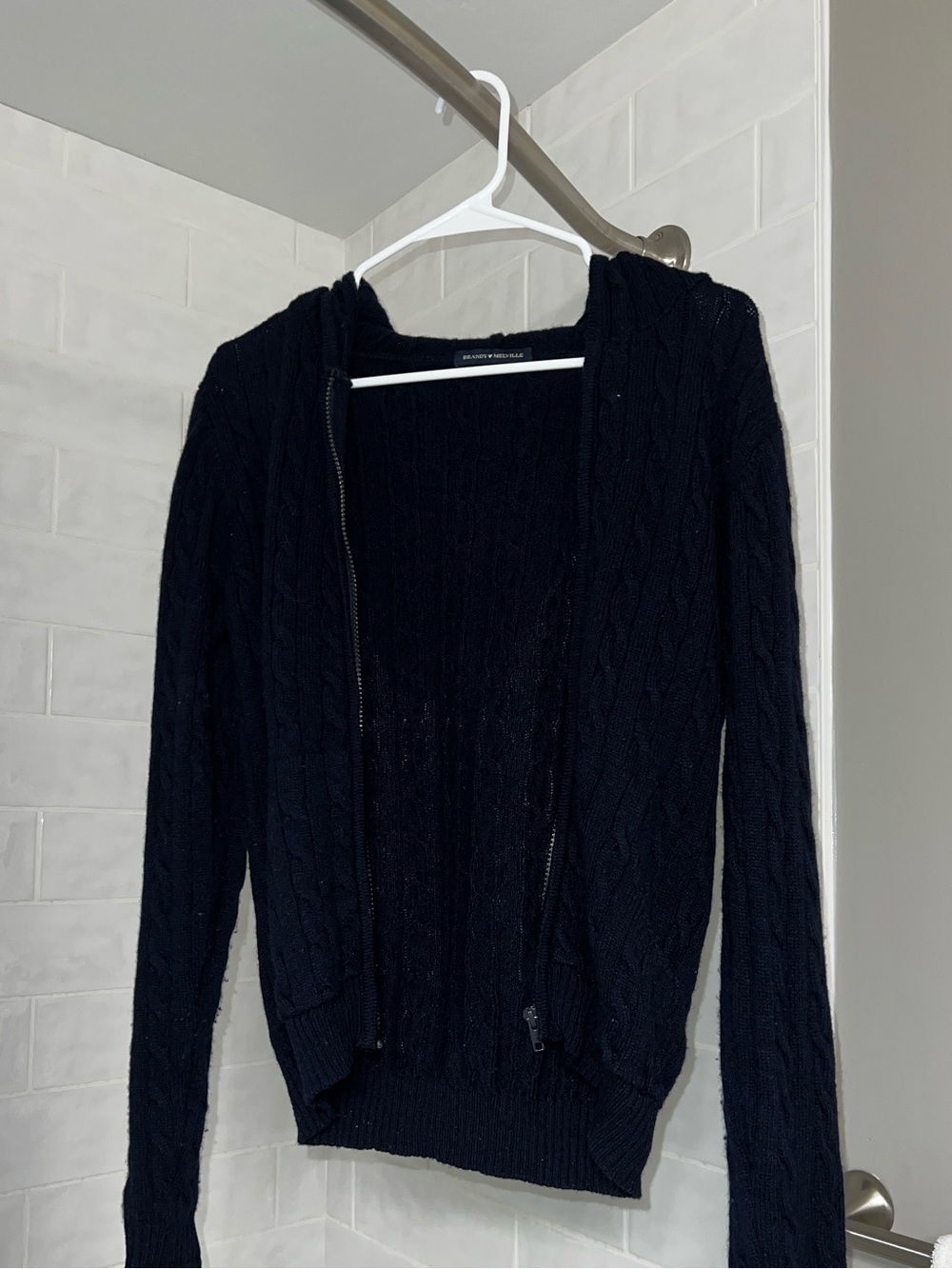 brandy melville knit zip up